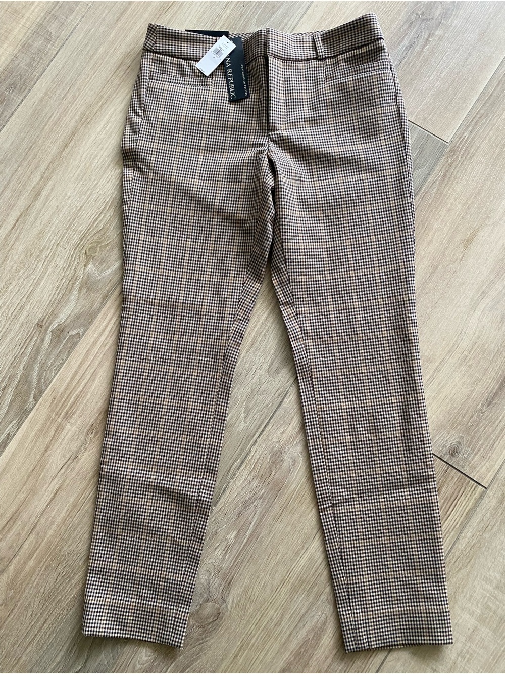 NWTs Banana Republic Women’s Modern Sloan Slim Plaid Dress Pants Houndstooth SZ2